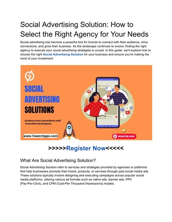 Social Advertising Solution_ How to Select the Right Agency for Your Needs