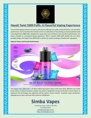 Hayati Twist 5000 Puffs A Flavorful Vaping Experience