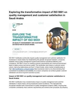 exploring the transformative impact of iso 9001