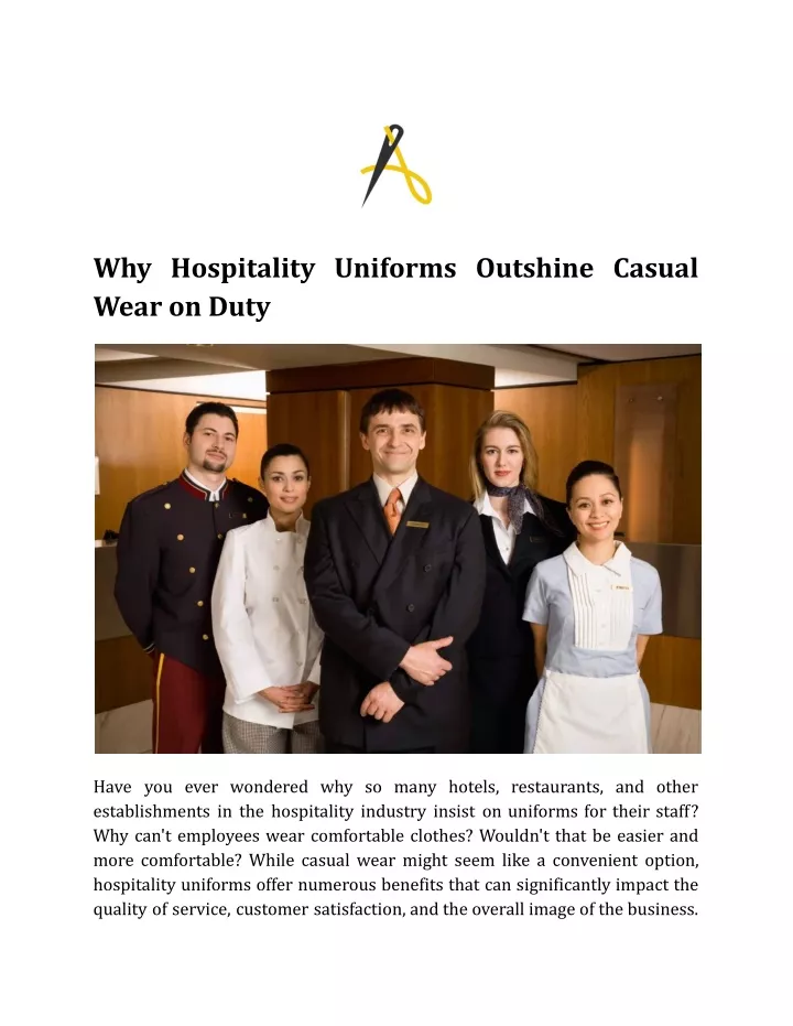 why hospitality uniforms outshine casual wear