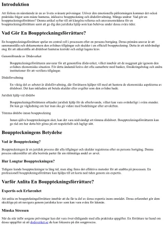 Vad Gör En Bouppteckningsförrättare?