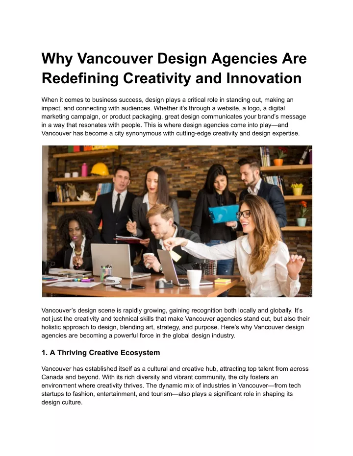 why vancouver design agencies are redefining