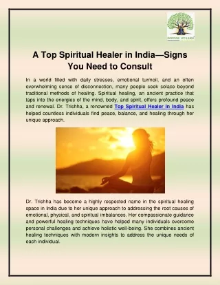 Top Spiritual Healer In India