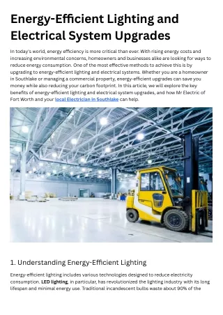 Energy-Efficient Lighting and Electrical System Upgrades