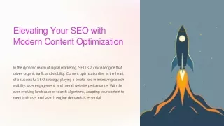 Elevating Your SEO with Modern Content Optimization