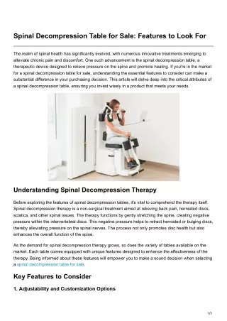 Spinal Decompression Table for Sale Features to Look For