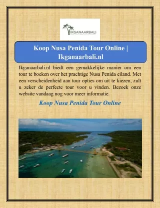 Koop Nusa Penida Tour Online