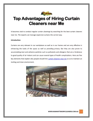 Top Advantages of Hiring Curtain Cleaners Near Me