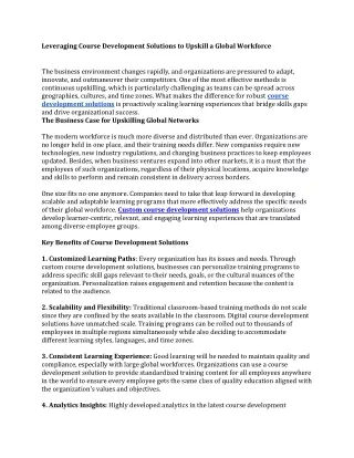 leveraging course development solutions