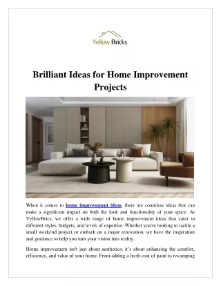 Brilliant Ideas for Home Improvement Projects