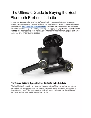 The Ultimate Guide to Buying the Best Bluetooth Earbuds in India - Google Docs