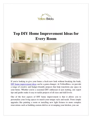Top DIY Home Improvement Ideas for Every Room