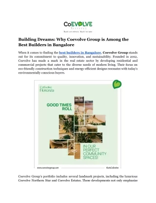 building dreams why coevolve group is among