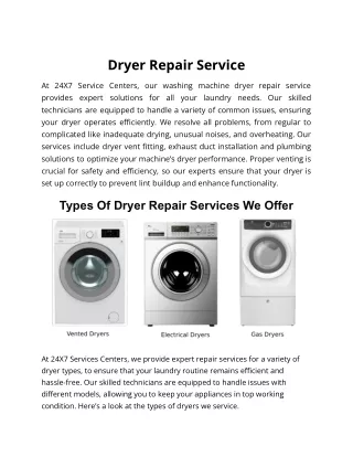 dryer repair service