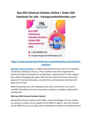 Buy SSD Chemical Solution Online  - hartogcounterfeitnotes