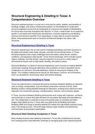 structural engineering detailing in texas