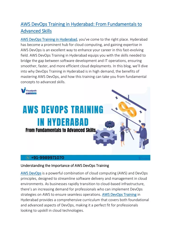 aws devops training in hyderabad from