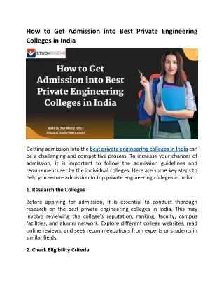 How to Get Admission into Best Private Engineering Colleges in India