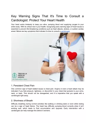 Key Warning Signs That It's Time to Consult a Cardiologist_ Protect Your Heart Health