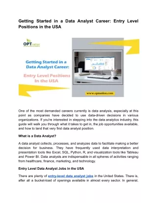 getting started in a data analyst career entry