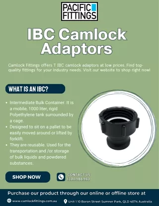 IBC camlock adaptors – Camlock fittings