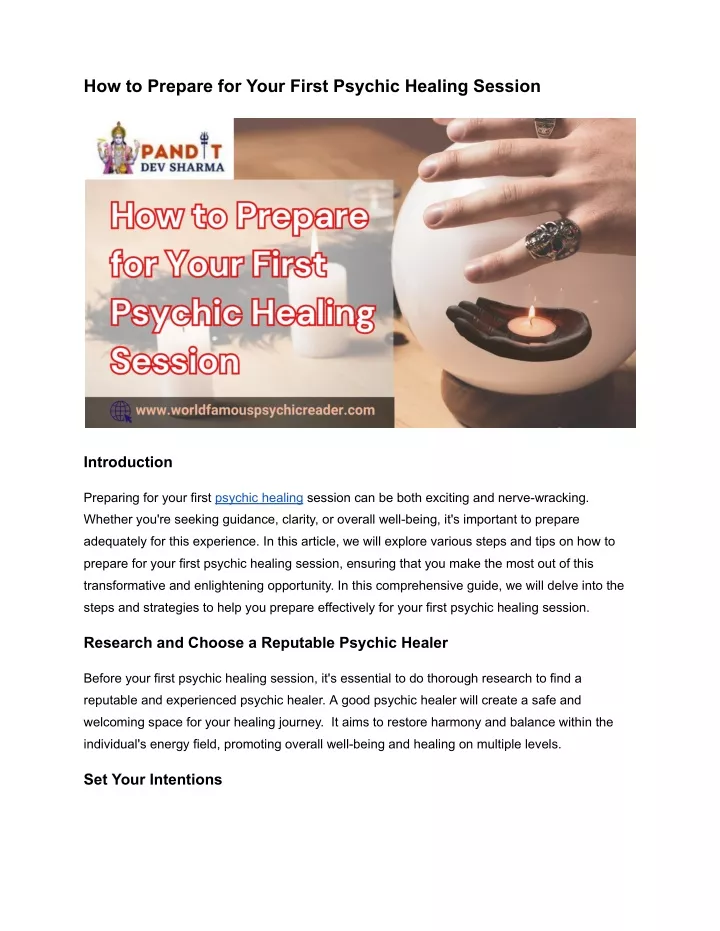 how to prepare for your first psychic healing