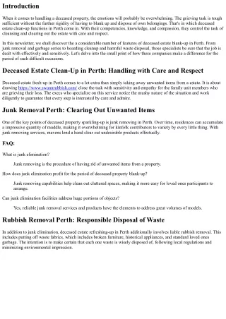 Deceased Estate Clean-Up in Perth: Handling with Care and Respect