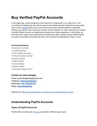 You Have Come to The Right Place Buy Verified PayPal Accounts