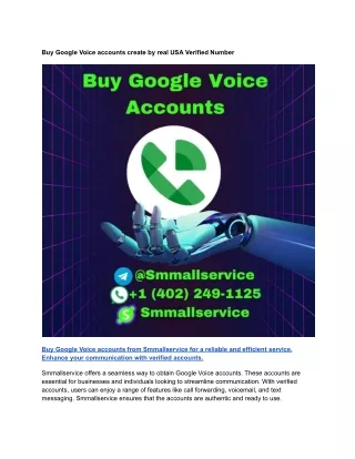 Buy Google Voice accounts create by real USA Verified Number