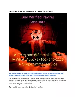 Top 3 Sites to Buy Verified PayPal Accounts (personal and …
