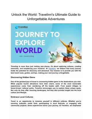 Sustainable Travel Ideas from Travelinn