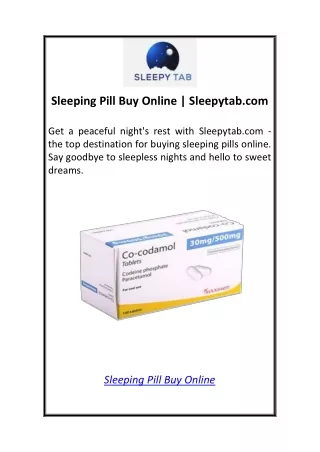 sleeping pill buy online sleepytab com