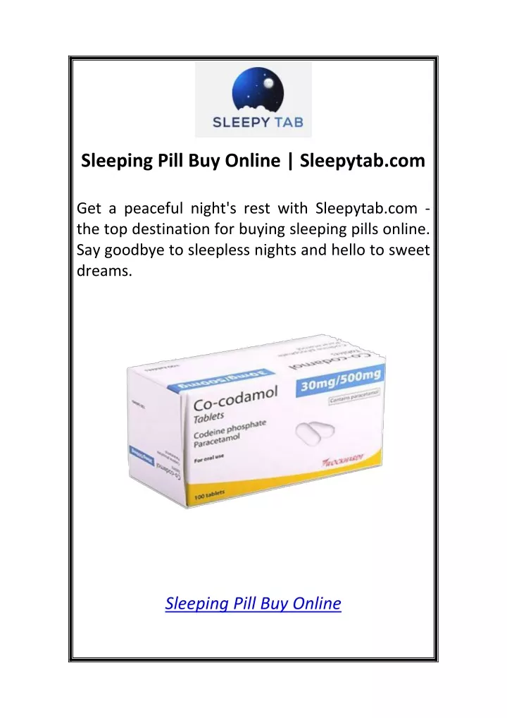 sleeping pill buy online sleepytab com