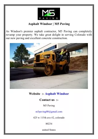 Asphalt Windsor   M5 Paving