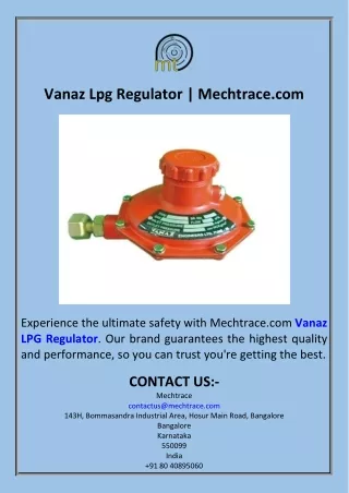 Vanaz Lpg Regulator  Mechtrace.com