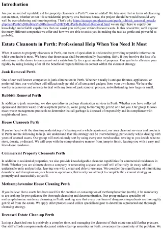 Estate Cleanouts in Perth: Professional Help When You Need It Most