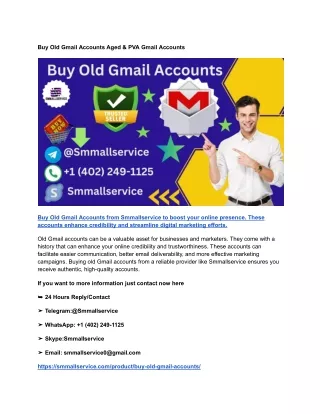 Buy Old Gmail Accounts Aged & PVA Gmail Accounts (3)