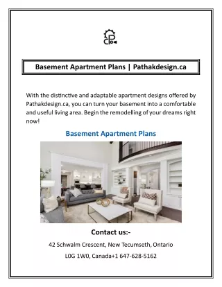 Basement Apartment Plans | Pathakdesign.ca