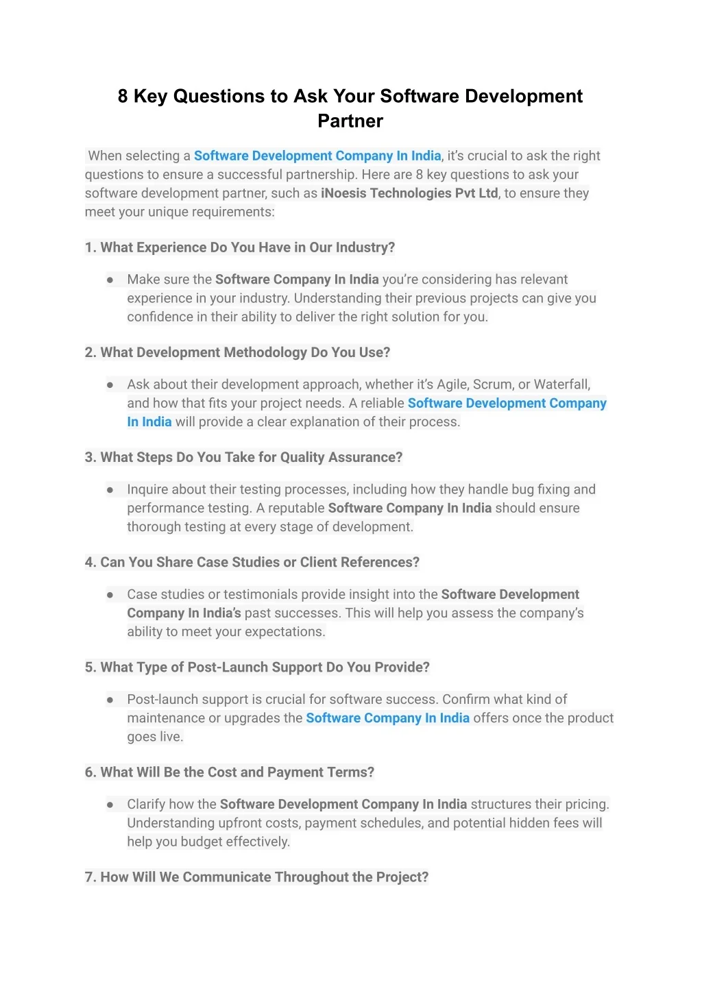 PPT - 8 Key Questions to Ask Your Software Development Partner ...