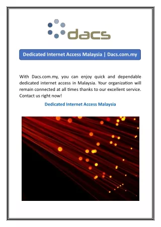 Dedicated Internet Access Malaysia  Dacs.com.my