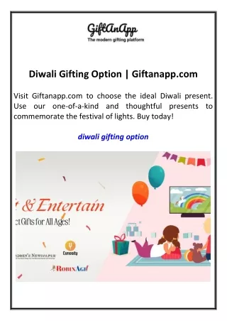 Diwali Gifting Option Giftanapp.com
