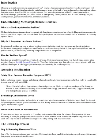 Comprehensive Guide to Cleaning Up a Methamphetamine House Safely in Perth