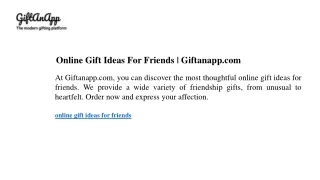 Online Gift Ideas For Friends  Giftanapp.com