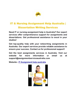 IT & Nursing Assignment Help Australia | Dissertation Writing Services