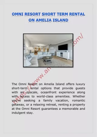 OMNI RESORT SHORT TERM RENTAL ON AMELIA ISLAND