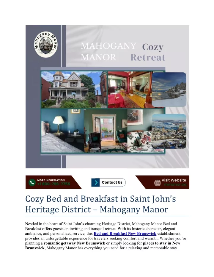 cozy bed and breakfast in saint john s heritage