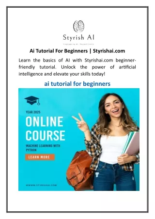 Ai Tutorial For Beginners Styrishai.com