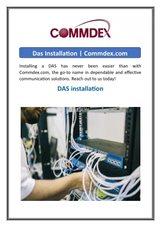 Das Installation  Commdex