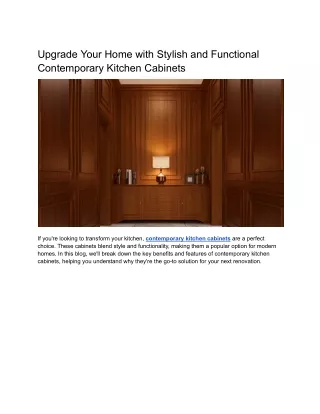 Upgrade Your Home with Stylish and Functional Contemporary Kitchen Cabinets (1)