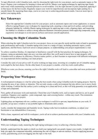 What's the Best Way to Tape With Columbia Tools?